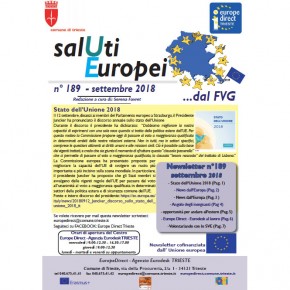 Newsletter “SalUti Europei” n° 189 – settembre 2018 Newsletter “SalUti Europei” n° 189 – settembre 2018